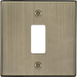 1G Square Edge Grid Faceplate - Antique Brass
