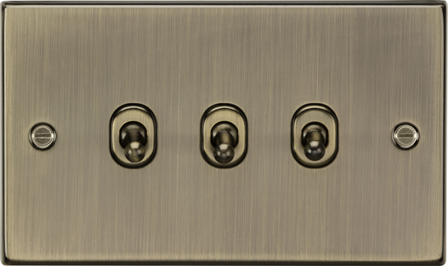 10AX 3G 2-way Toggle Switch - Antique Brass