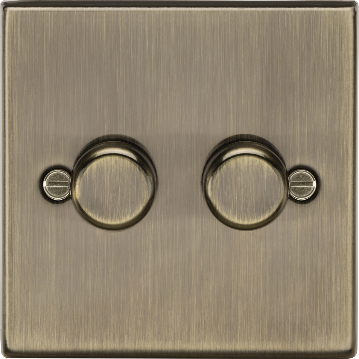 2G 2-way Intelligent Dimmer - Antique Brass - Front View