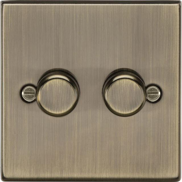 2G 2-way Intelligent Dimmer - Antique Brass - Front View