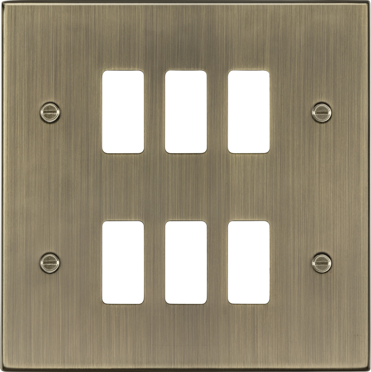 6G Grid Faceplate - Antique Brass - Knightsbridge