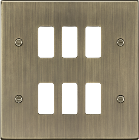 6G Grid Faceplate - Antique Brass - Knightsbridge