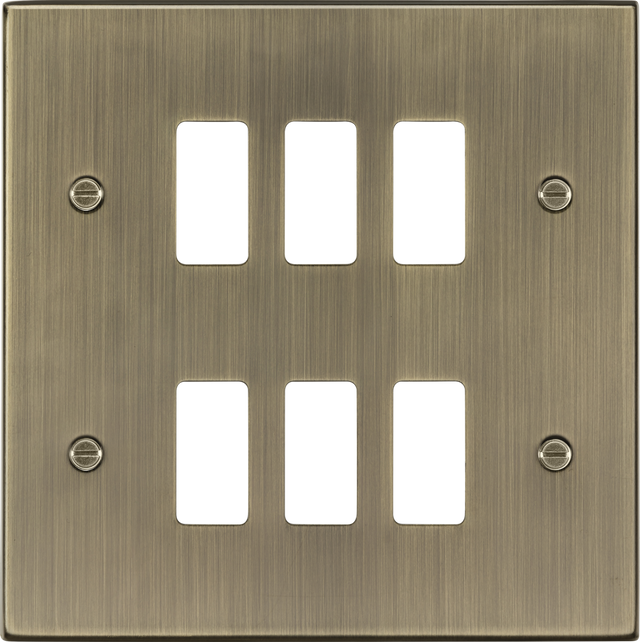 6G Grid Faceplate - Antique Brass - Knightsbridge