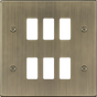 6G Grid Faceplate - Antique Brass - Knightsbridge