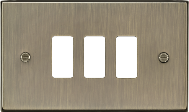 3G Grid Faceplate - Antique Brass by Knightsbridge