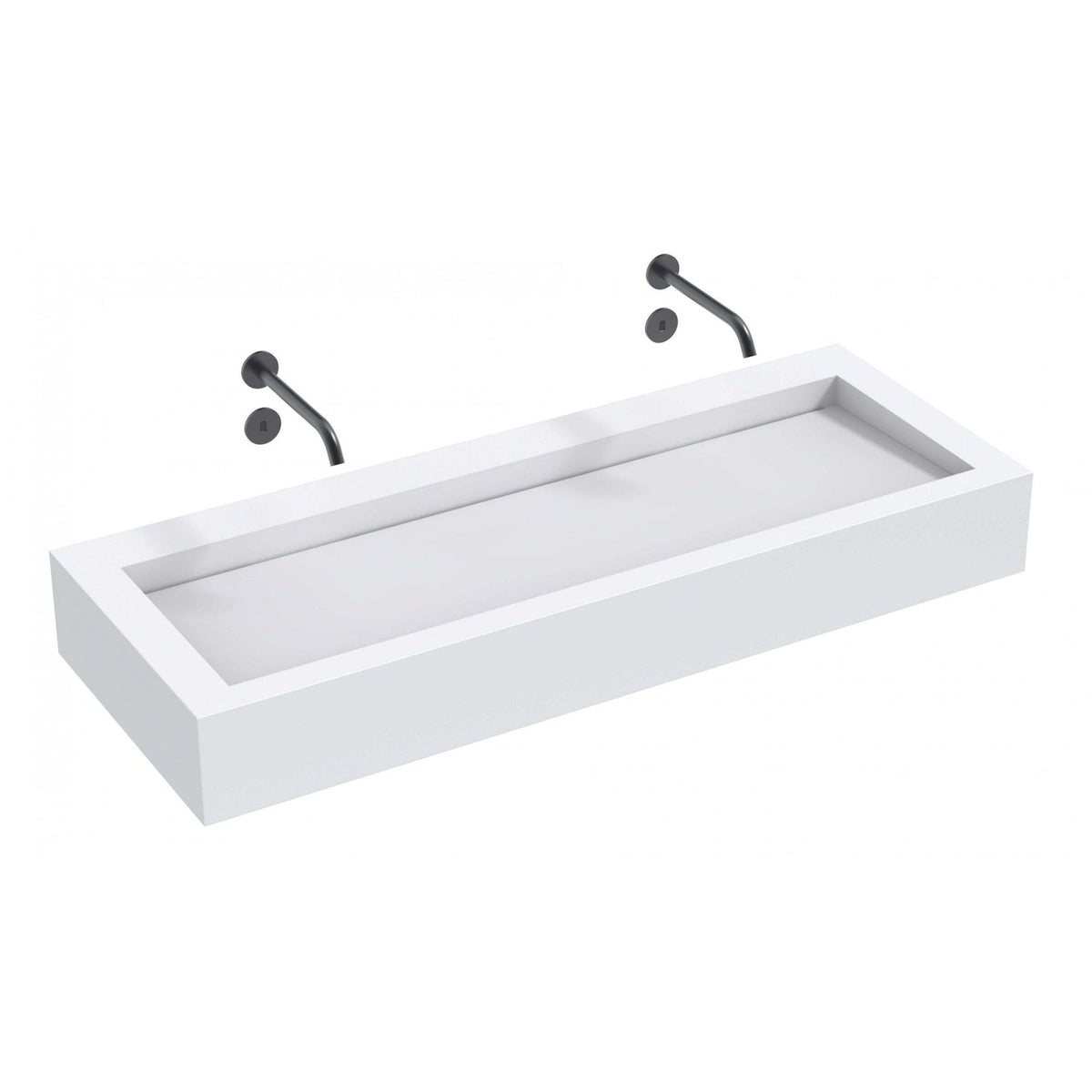 The Monolith S, M or L Series Wall Mounted Wash Basin L.1200mm (300, 450 or 600mm Depth)