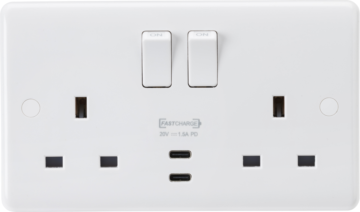 13A 2G DP Switched Socket with Dual USB-C