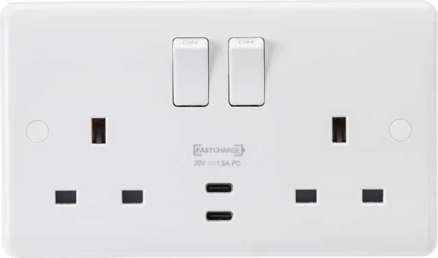 13A 2G DP Switched Socket with Dual USB-C