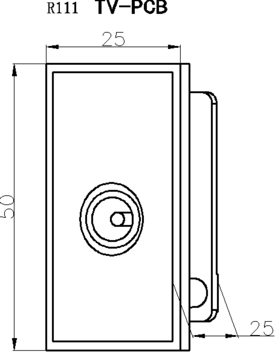 Alternative view of TV Outlet Module (PCB) in Grey
