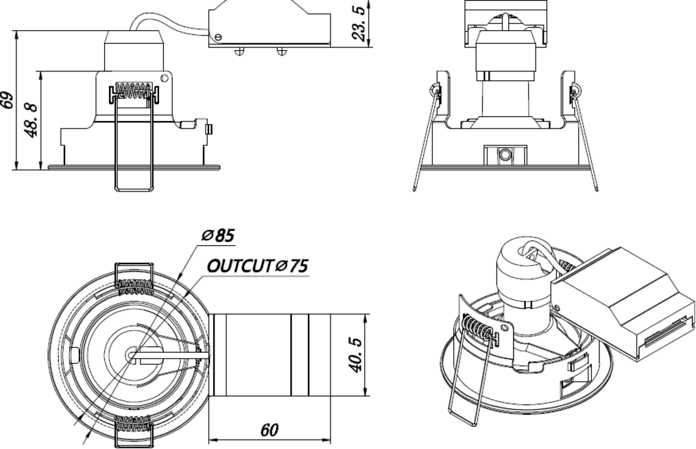 Alternative view of FireNova IP20 Tilt GU10 Downlight