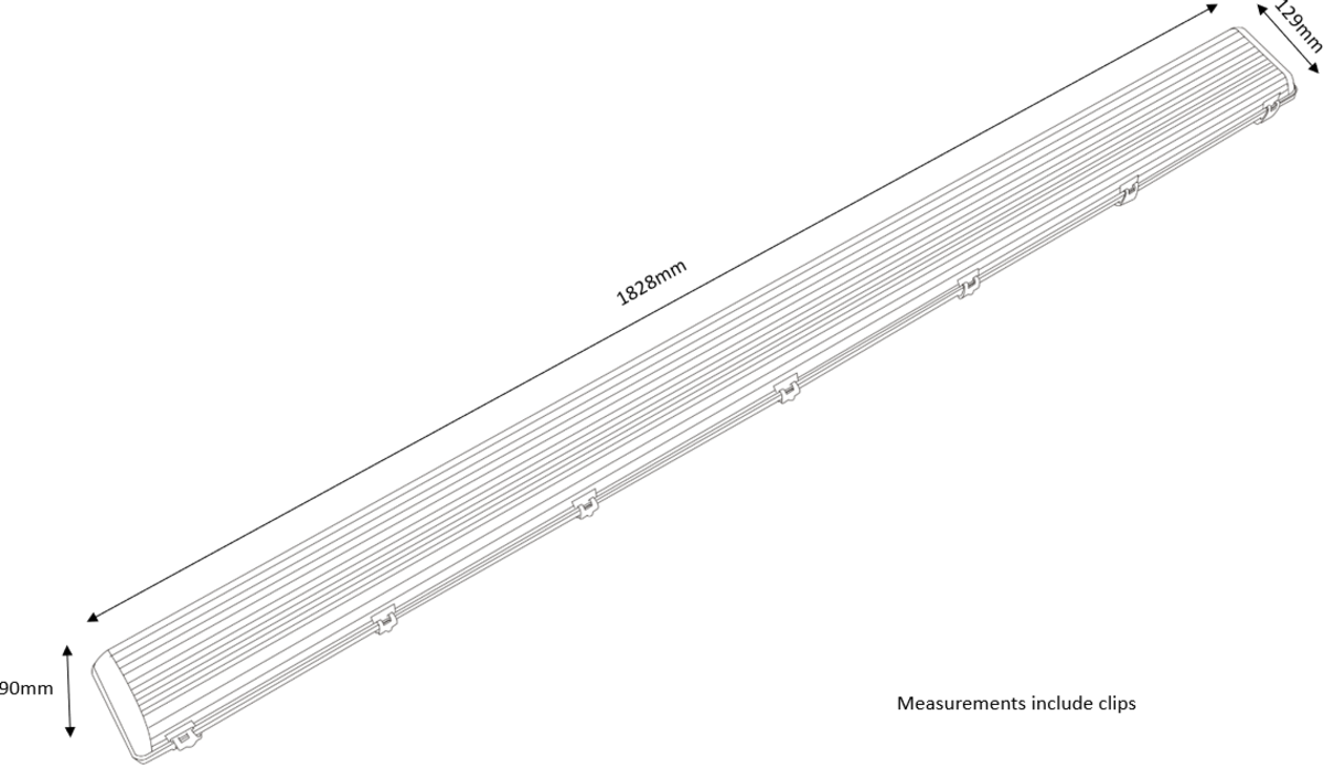 2x70W Non-Corrosive Fluorescent Fitting