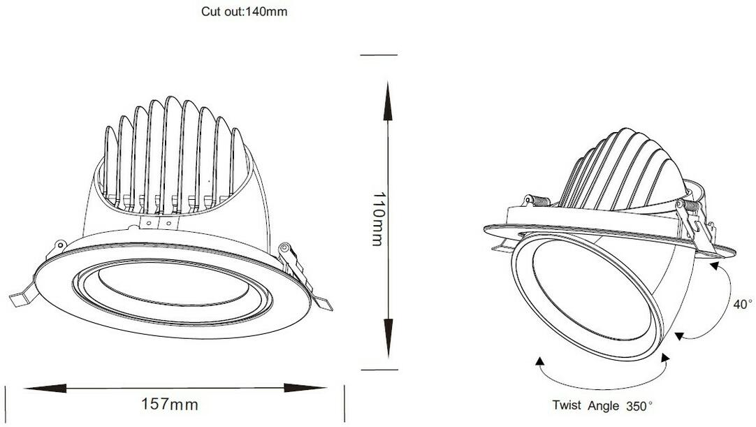 SARA DALI Scoop Downlight for Commercial Use