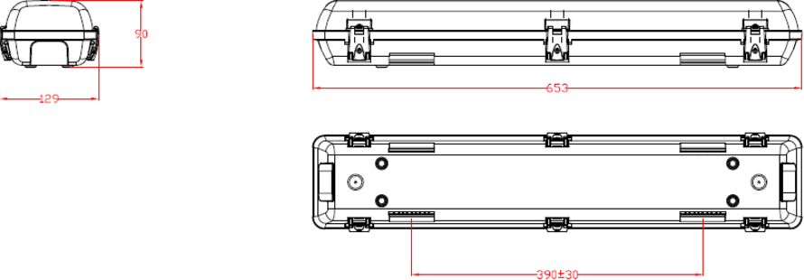 Torlan 230V IP65 2ft Selectable LED Light - Additional Image