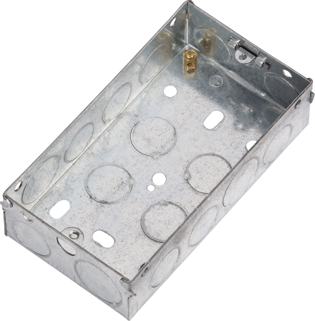 2G 35mm Galvanised Steel Box - Durable Wiring Accessory
