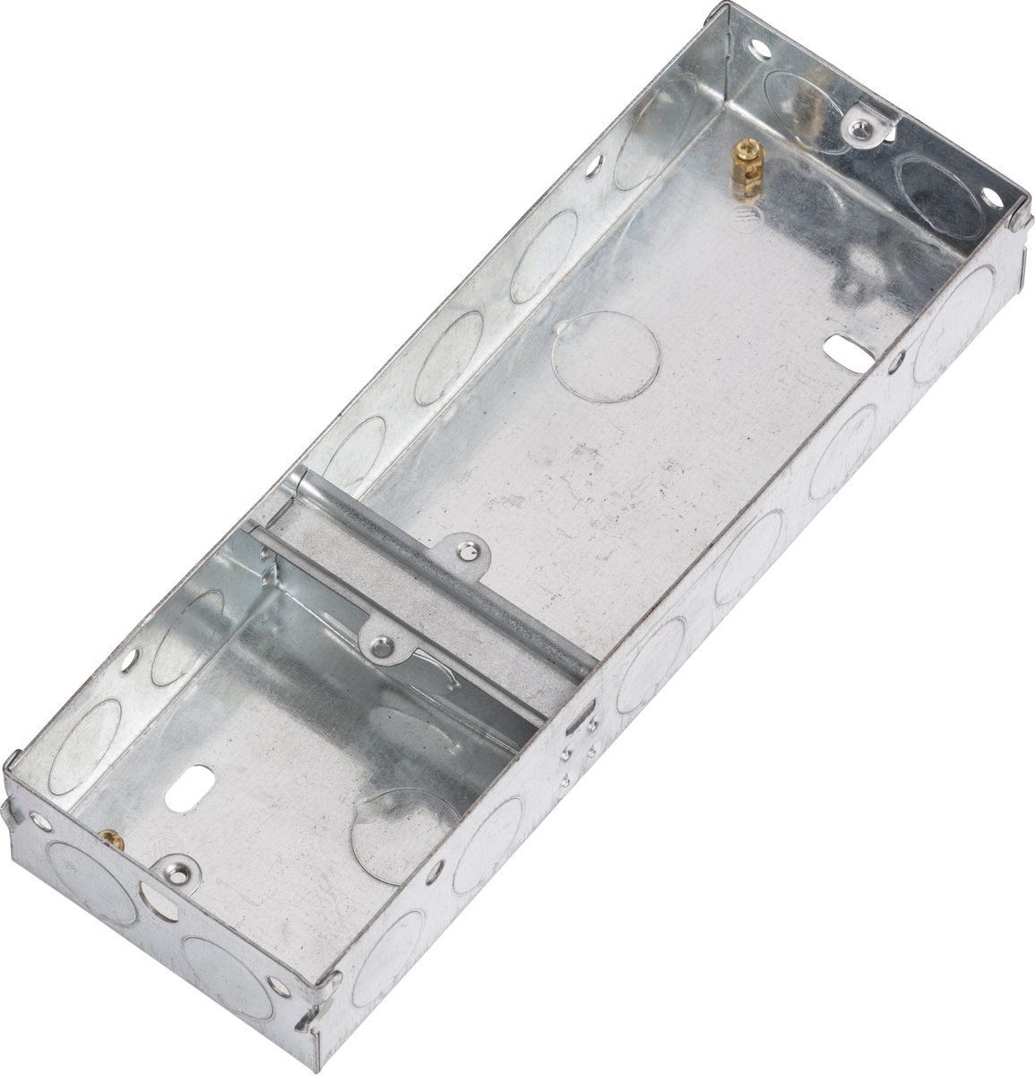 3G 35mm Single Plus Double Galvanised Steel Box - Front View