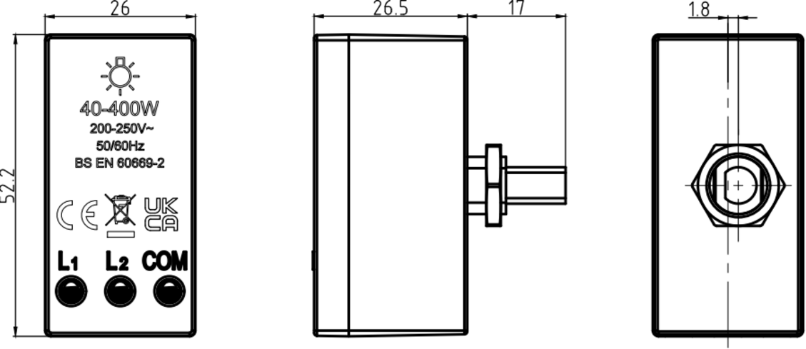 Additional view of 40-400W Leading Edge Dimmer Module