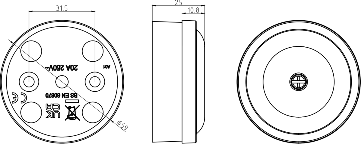 20A Junction Box 4-Terminal - Black - Image 2