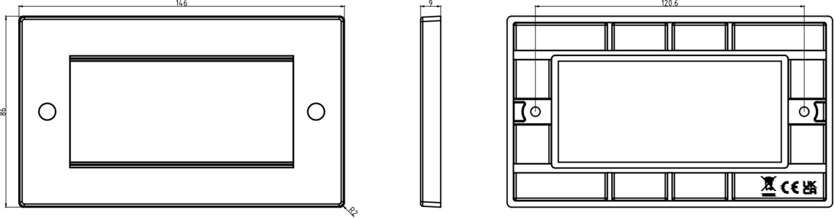 4G Modular Faceplate - White Side View