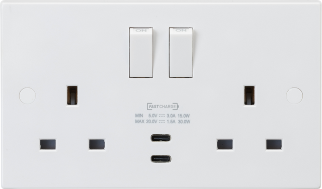 13A 2G DP Switched Socket with Dual USB-C - Image