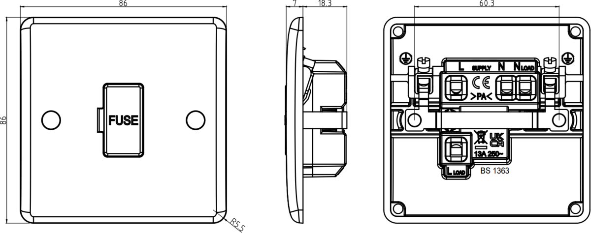 Knightsbridge 13A Fused Spur Unit - Additional Image