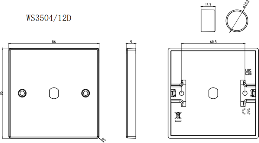 Knightsbridge 1 Gang Dimmer Plate with Matching Cap Image