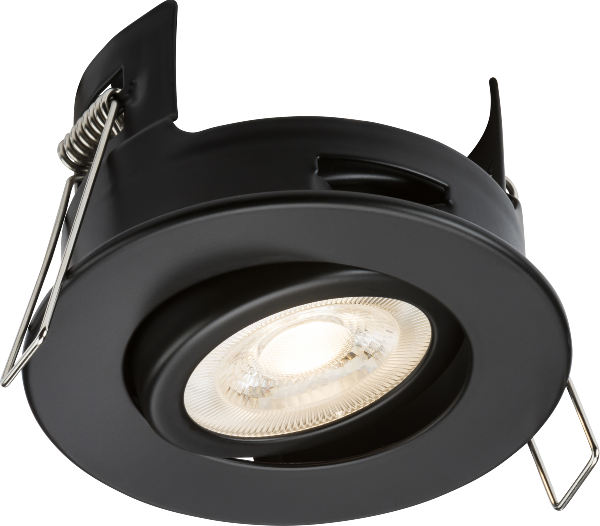 FireNova IP20 Tilt GU10 Fire-rated Open-back Downlight - Matt Black