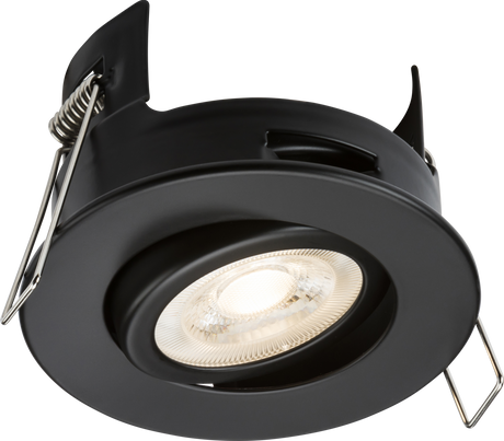 FireNova IP20 Tilt GU10 Fire-rated Open-back Downlight - Matt Black