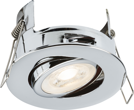 FireNova IP20 Tilt GU10 Fire-rated Open-back Downlight - Polished Chrome