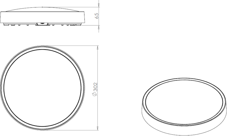 Alternative View of BT EVO 230V IP65 LED Bulkhead