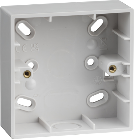 29mm PVC Single Back Box with Trunking Knockouts