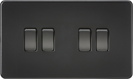 10AX 4G 2-way Switch - Matt Black - Screwless Design