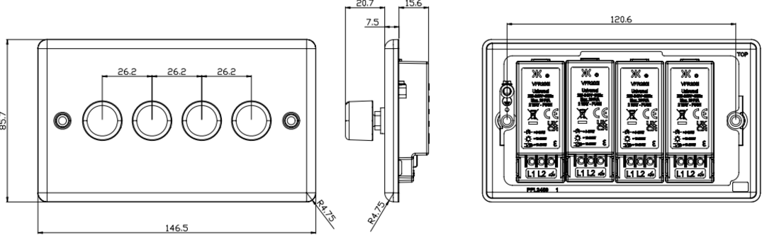 4G 2-way Intelligent Dimmer - Brushed Chrome image