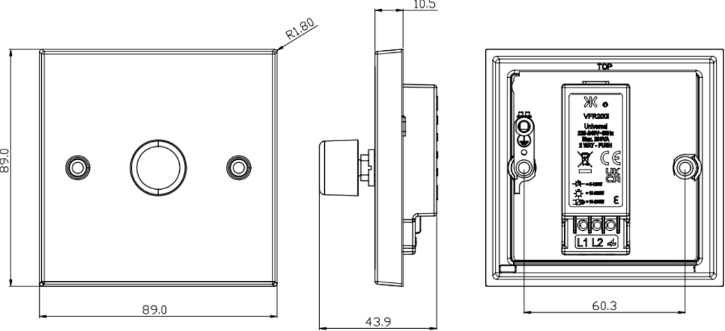 Intelligent Dimmer with Rotary Control - Brushed Chrome