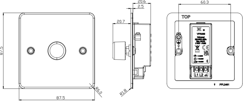 1G 2-way Intelligent Dimmer - Pearl