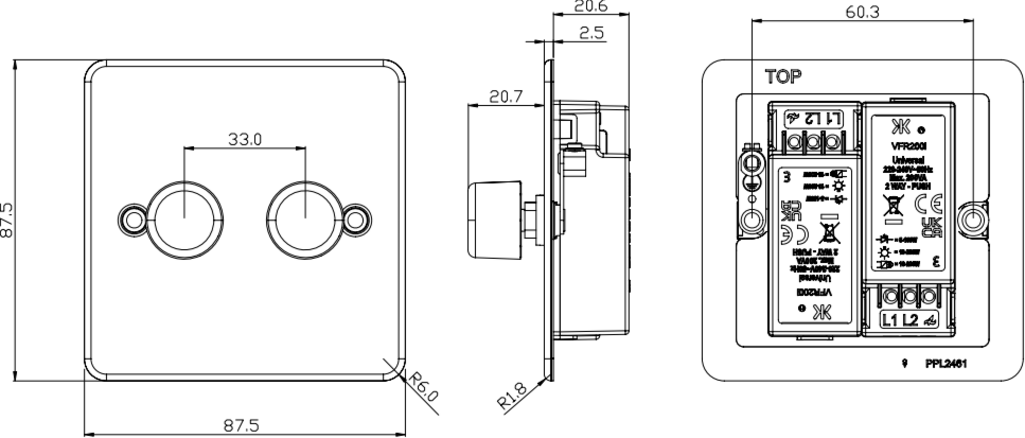 2G 2-Way Intelligent Dimmer - Pearl