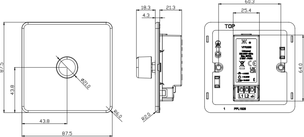 1G 2-way Intelligent Dimmer - Anthracite image 2