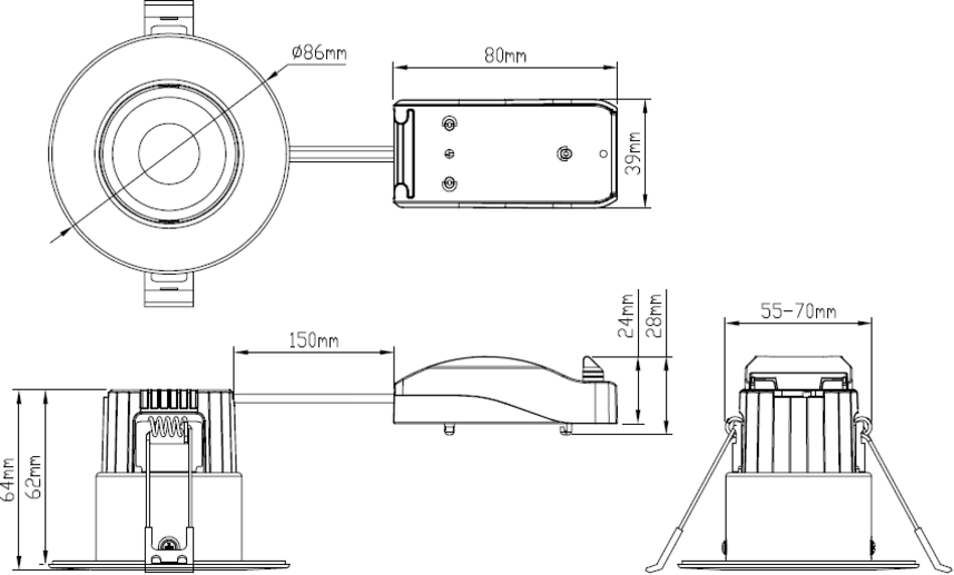 RenuLED Tilt Downlight closeup
