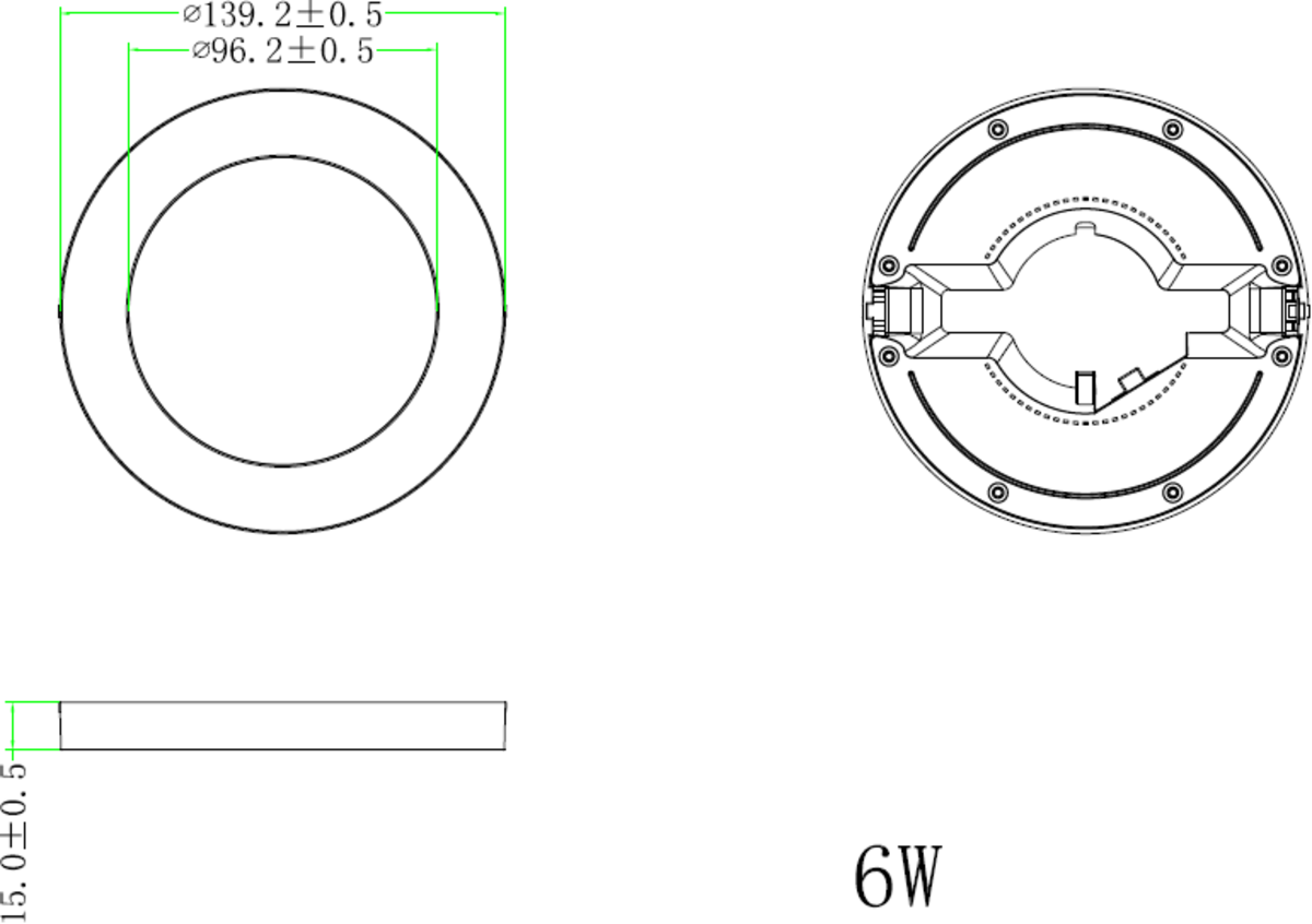 Another view of 230V 6W CCT Adjustable Circular LED Panel - 140mm