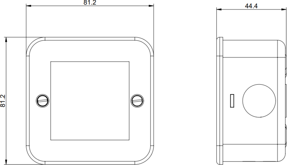 Metal Clad 2G Modular Faceplate Side View