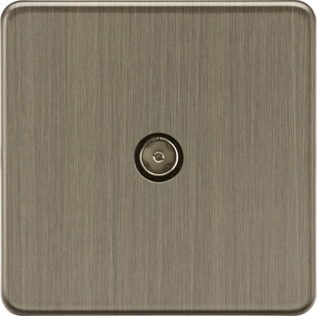 1G TV Outlet Non-Isolated Antique Brass - Coaxial Connection