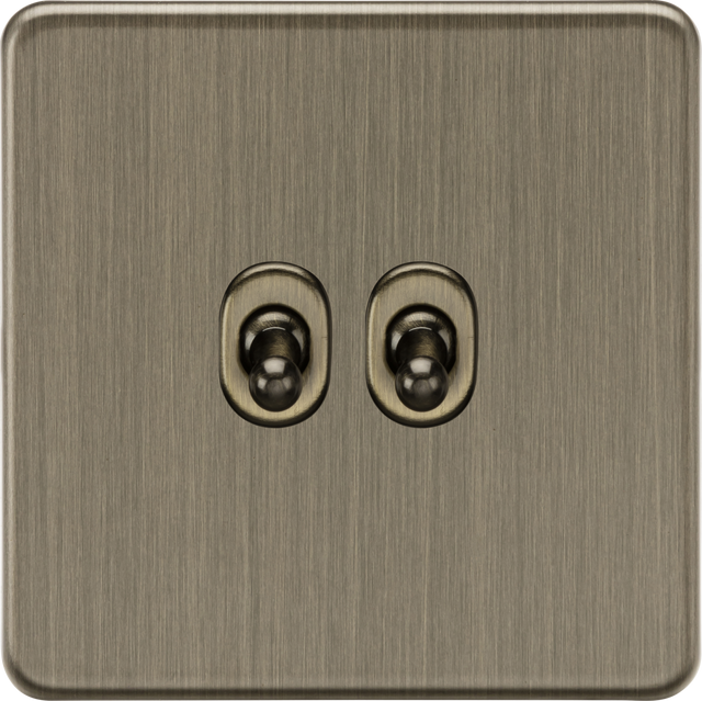 10AX 2G 2-way Toggle Switch - Antique Brass