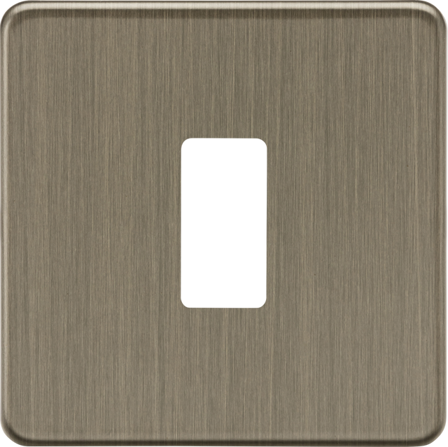 1G Screwless Grid Faceplate - Antique Brass