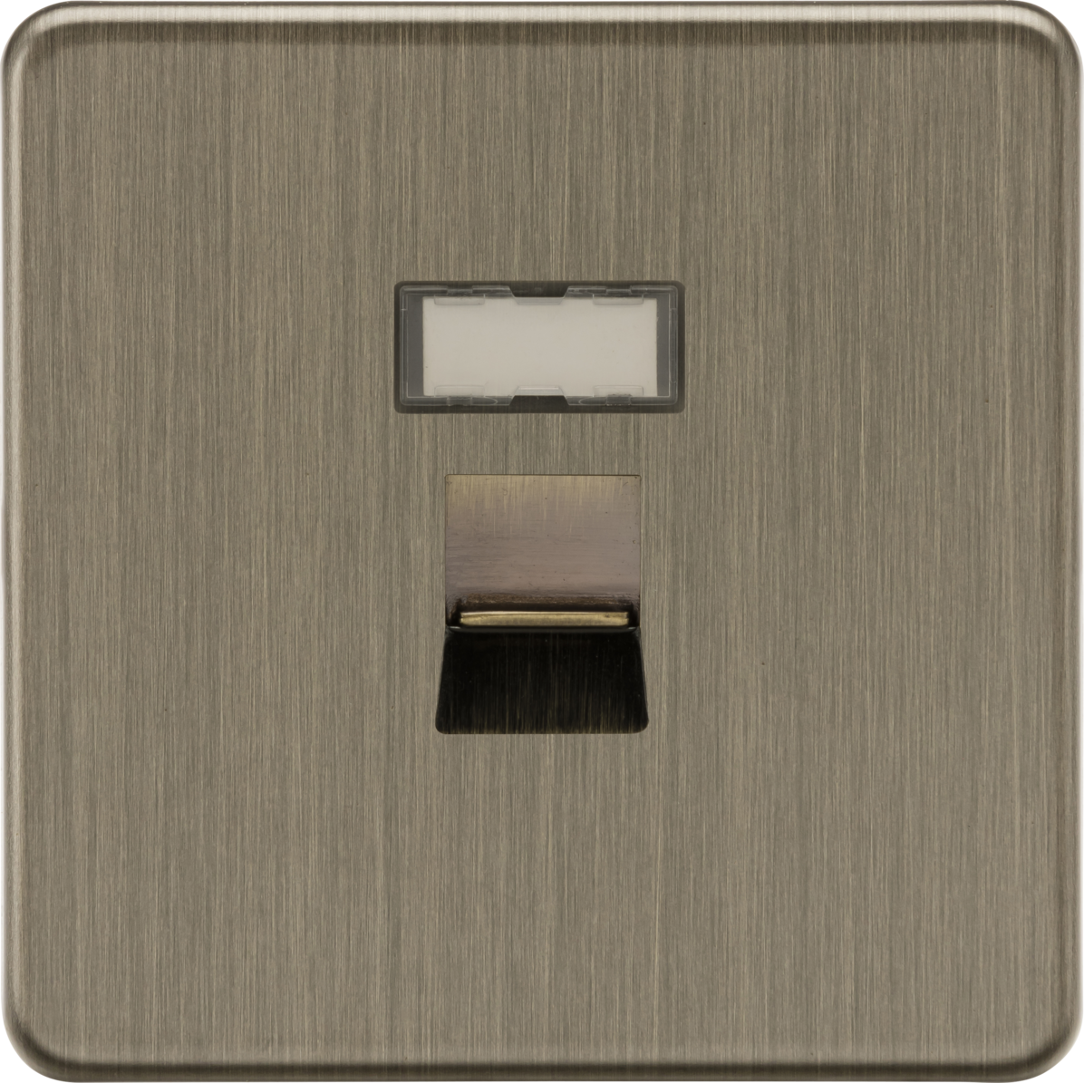 RJ45 Network Outlet - Antique Brass - Screwless Design