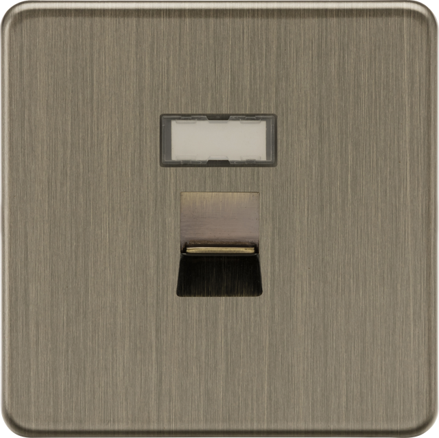 RJ45 Network Outlet - Antique Brass - Screwless Design