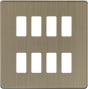 8G Grid Faceplate - Antique Brass