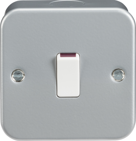 Knightsbridge Metal Clad 20A DP Switch - Powder-coated Silver/Grey