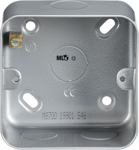 Knightsbridge Metal Clad 1G Back Box - Heavy Duty Design