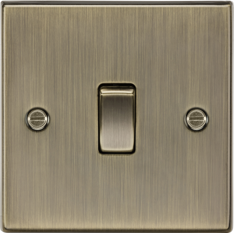 10AX 1G DP Switch - Antique Brass with Square Edge Design