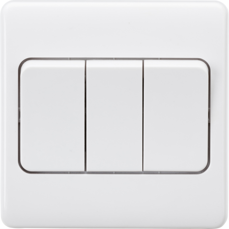 10AX 3G 2-Way Wide Rocker Switch - White Finish