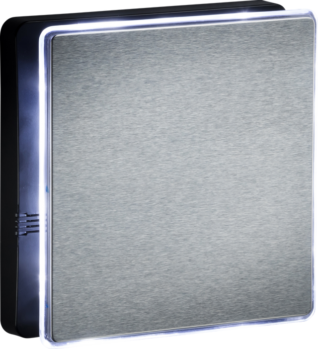 IP45 100mm LED Backlit Extractor Fan - Stainless Steel